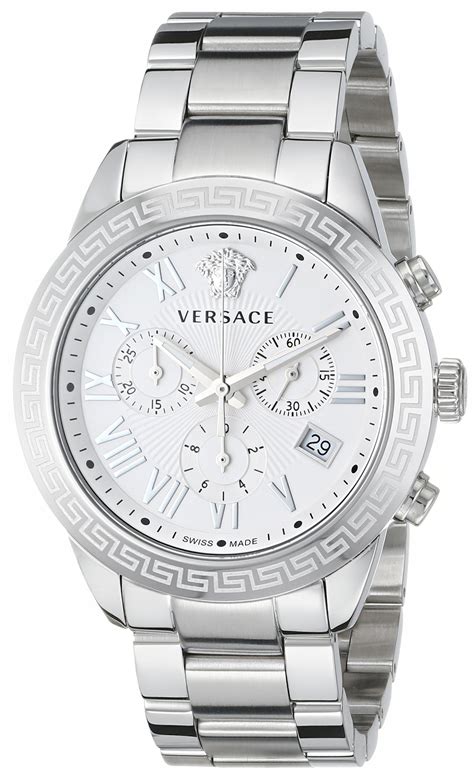 silver Versace watch men